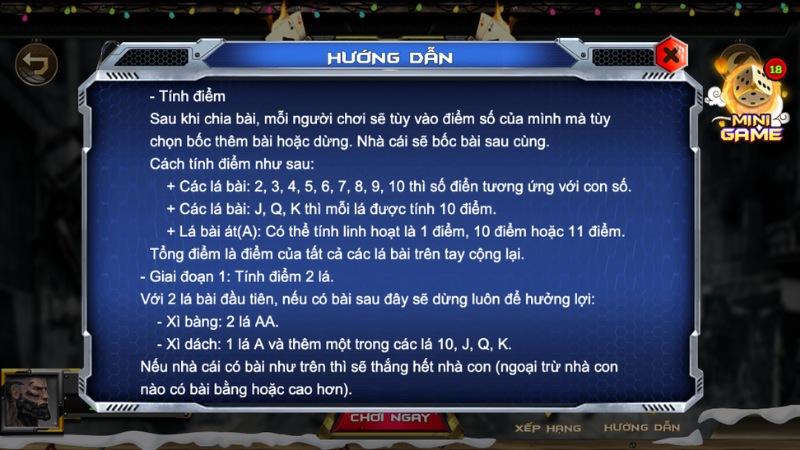 Luật chơi xì dách King52