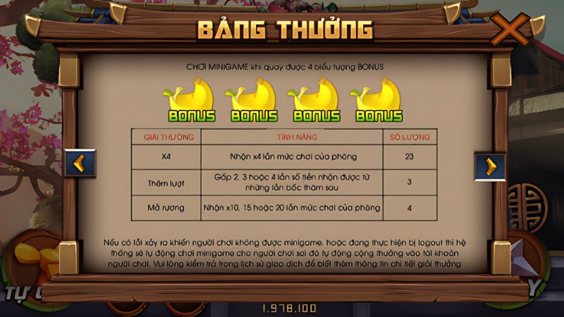 Tỉ lệ trả thưởng của game slot Ninja Hoa Quả King52